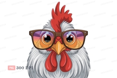 Rooster wearing spectacles bird animal Product Image 1