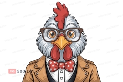 Rooster wearing glasses and bow tie chicken bird Product Image 1