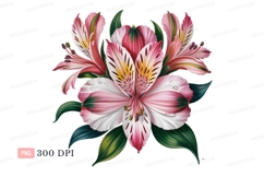 Pink white yellow floral bouquet green Product Image 1