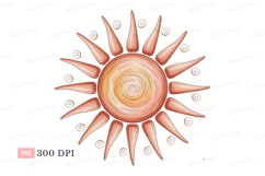 Orange sun with rays and circles yellow Product Image 1