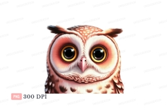 Adorable Owl Face With Big Eyes bird animal Product Image 1