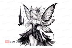 Gothic fairy castle winged maiden image Product Image 1