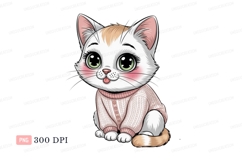 Cute kitten wearing pink sweater image Product Image 1