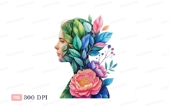 Woman Profile Flora Portrait face head Product Image 1