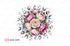 Pink yellow roses bouquet floral Product Image 1