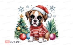 Festive puppy wearing Christmas sweater image Product Image 1
