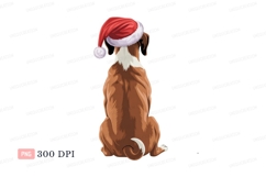 Brown dog wearing santa hat canine animal Product Image 1