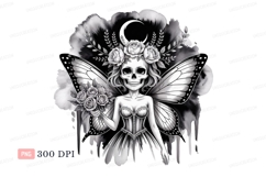 Skull fairy with roses and butterfly wings image Product Image 1