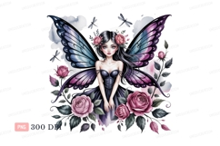 Gothic fairy adorned with roses and dragonflies dragonfly Product Image 1