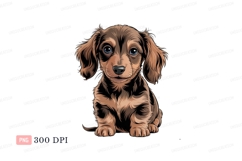 Longhaired dachshund puppy blue eyes brown Product Image 1