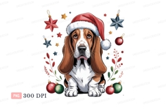 Basset Hound Christmas Hat santa Product Image 1