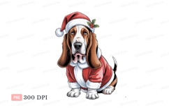 Basset Hound Christmas Costume santa Product Image 1