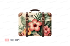 Tropical floral luggage travel hibiscus Product Image 1
