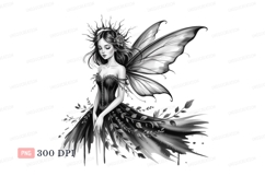 Elegant fairy with wings and floral dress image Product Image 1