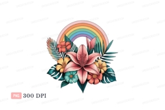 Rainbow floral bouquet flowers pink Product Image 1