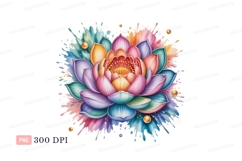 Vibrant lotus flower splash colorful Product Image 1
