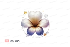 Golden white purple petals pearl accents flower Product Image 1