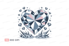 Heart diamond surrounded by gems and ice sparkle Product Image 1