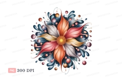 Vibrant floral mandala with colorful petals flower Product Image 1