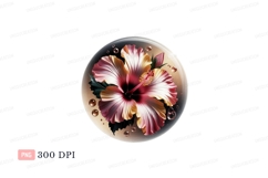 Pink yellow hibiscus flower in bubble image Product Image 1