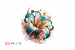 Morning glory bloom with leaves and pearls flower Product Image 1
