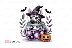 Cute zebra witch in potion jar image Product Image 1