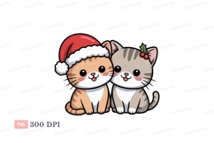Cute cats wearing Christmas accessories kittens santa Product Image 1
