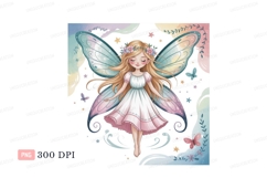 Blonde fairy with flower crown and wings image Product Image 1