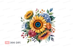 Vibrant Sunflower Hydrangea Rose Berry Bouquet image Product Image 1
