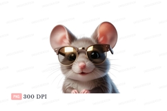 Adorable mouse wearing stylish glasses rodent animal Product Image 1