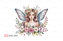 Delicate fairy adorned with flowers and wings girl Product Image 1