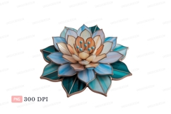 Stained glass lotus flower ornament image Product Image 1