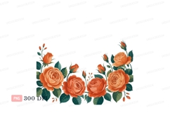 Orange roses floral border nature Product Image 1