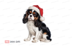Cavalier dog wearing Santa hat king charles Product Image 1