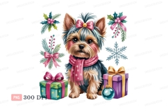 Adorable yorkshire terrier festive celebration image Product Image 1