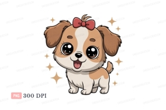 Adorable puppy with bow canine cute Product Image 1