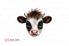 Young cow face blue eyes calf animal Product Image 1