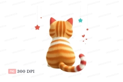 Orange tabby cat with striped tail image Product Image 1