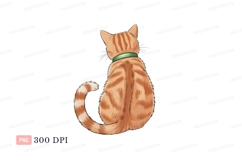 Orange tabby cat wearing green collar image Product Image 1