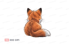 Fluffy orange fox with white tail image Product Image 1