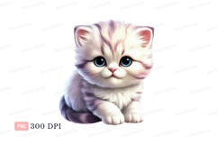Fluffy kitten with blue eyes image Product Image 1