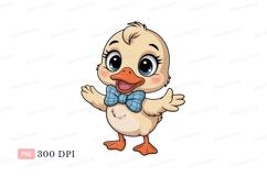 Cute duckling wearing bowtie bird animal Product Image 1