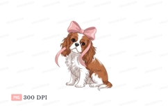 Brown white dog wearing pink bow canine puppy Product Image 1