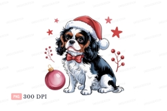 Festive Cavalier King Charles Spaniel christmas santa Product Image 1