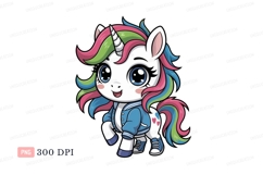 Cute unicorn wearing jacket and sneakers fantasy magic Product Image 1