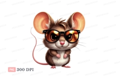 Adorable mouse wearing sunglasses rodent animal Product Image 1