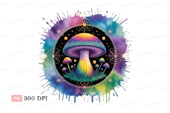 Psychedelic mushroom cosmic circle fantasy Product Image 1