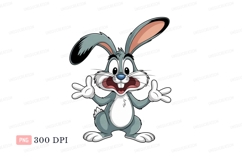 Cartoon rabbit surprised expression animal Product Image 1