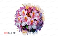 Pink white rhododendron bloom gold accents image Product Image 1