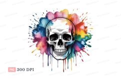 Skull colorful splash bone head Product Image 1